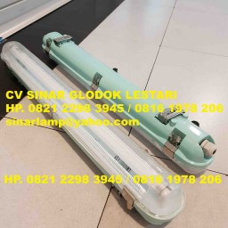 Lampu Waterproof 1x18 watt Anti Pecah Klem Stainless
